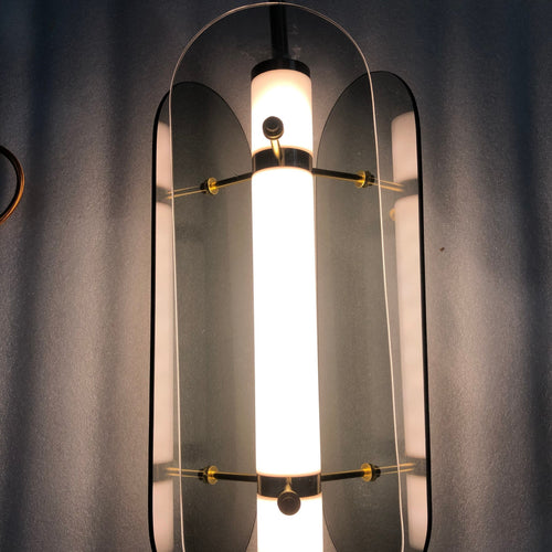 Suspension moderne avec abat-jour en verre teinté Rahki
