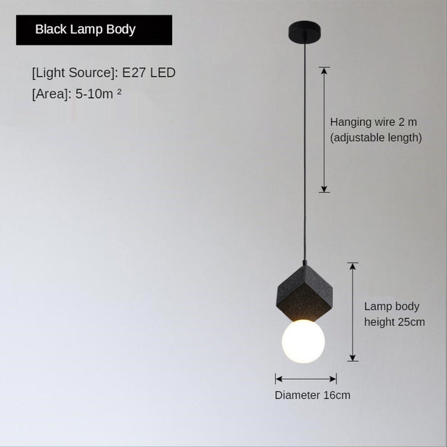 Suspension moderne LED en bloc de résine Wayne - vue 6 sur 8