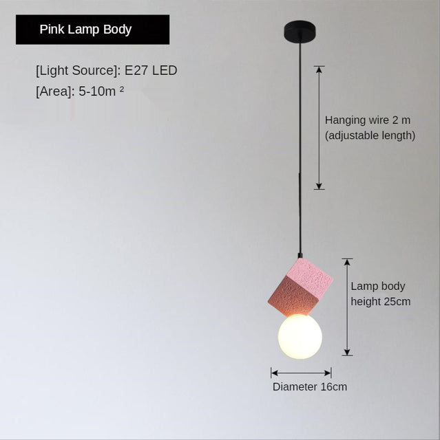 Suspension moderne LED en bloc de résine Wayne - vue 8 sur 8