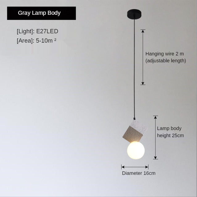Suspension moderne LED en bloc de résine Wayne - vue 7 sur 8