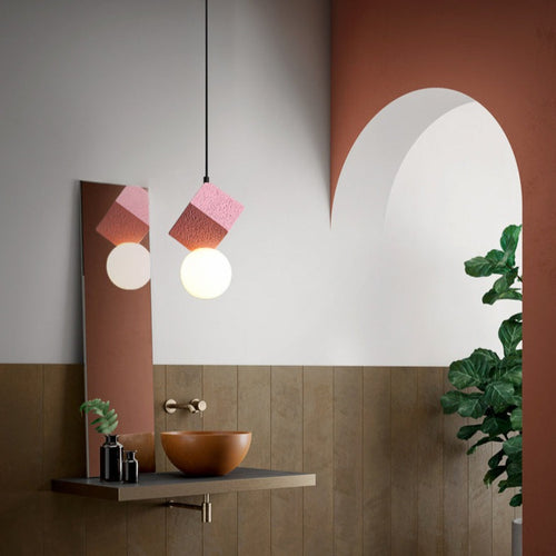 Suspension moderne LED en bloc de résine Wayne