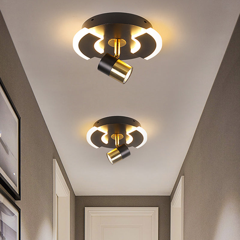 Plafonnier design LED avec base ronde lumineuse en métal Abby - vue 3 sur 9