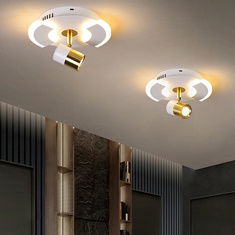 Plafonnier design LED avec base ronde lumineuse en métal Abby - vue 4 sur 9