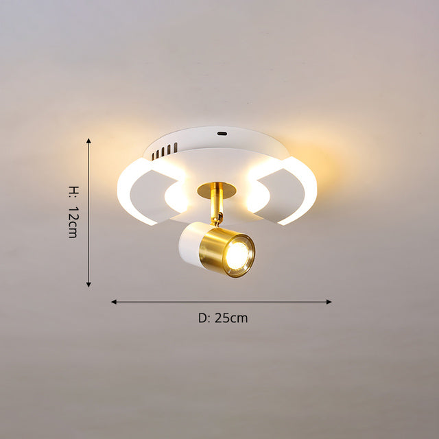 Plafonnier design LED avec base ronde lumineuse en métal Abby - vue 7 sur 9