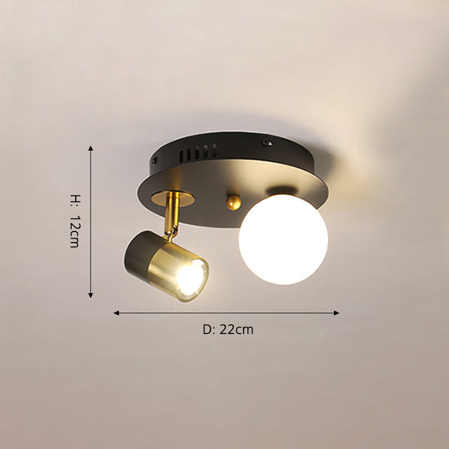Plafonnier design LED avec base ronde lumineuse en métal Abby - vue 8 sur 9