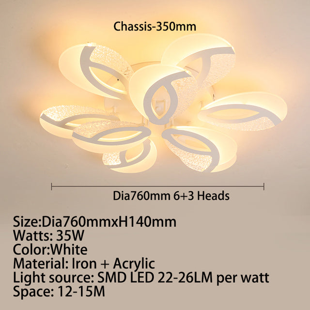 Plafonnier moderne LED en forme de fleur acrylique Jalen