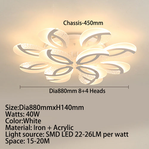 Plafonnier moderne LED en forme de fleur acrylique Jalen