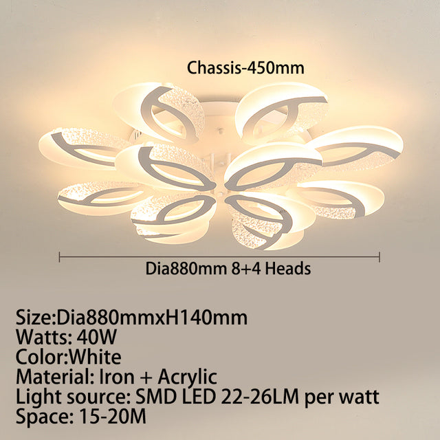 Plafonnier moderne LED en forme de fleur acrylique Jalen
