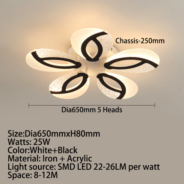 Plafonnier moderne LED en forme de fleur acrylique Jalen