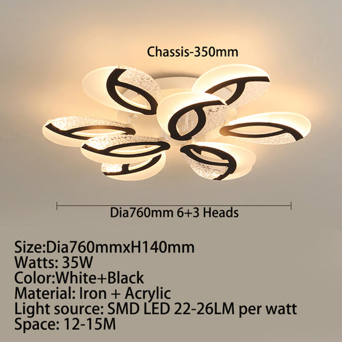 Plafonnier moderne LED en forme de fleur acrylique Jalen
