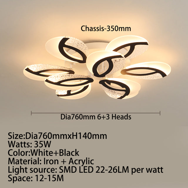 Plafonnier moderne LED en forme de fleur acrylique Jalen