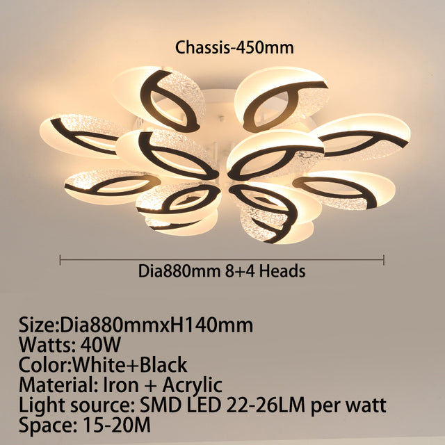 Plafonnier moderne LED en forme de fleur acrylique Jalen