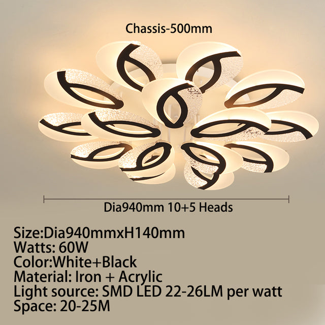 Plafonnier moderne LED en forme de fleur acrylique Jalen