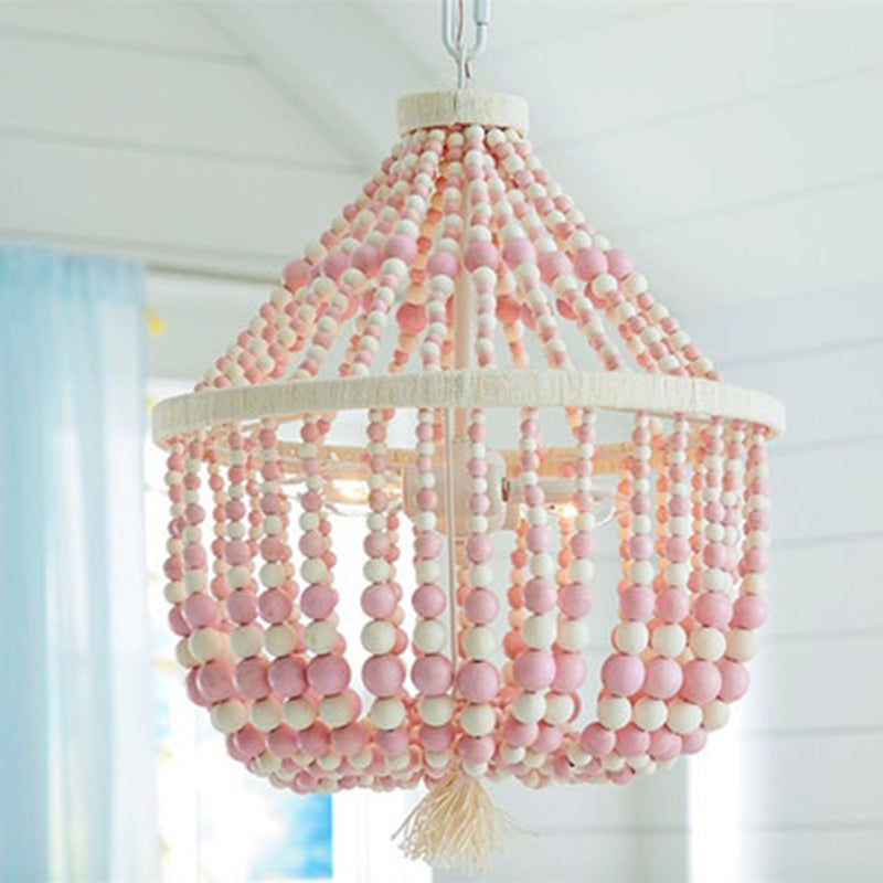 Lustre scandinave style corbeille avec perles enfilées Brunissende - vue 13 sur 13