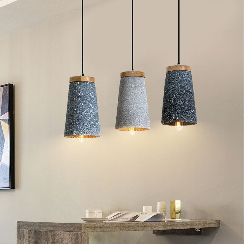 Suspension design LED avec abat-jour en ciment Marta - vue 3 sur 9
