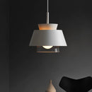 Suspension moderne avec double abat-jours en verre et métal Delcio