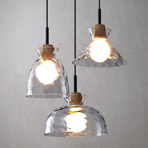Lustre moderne avec abat-jour en verre Dante
