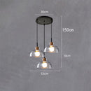 Lustre moderne avec abat-jour en verre Dante