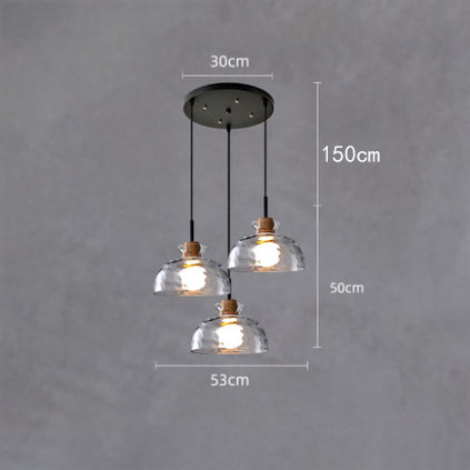 Lustre moderne avec abat-jour en verre Dante