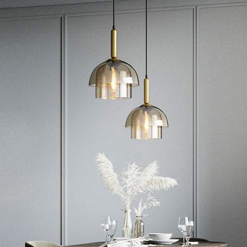 Suspension moderne avec plusieurs dômes en verre Rowan