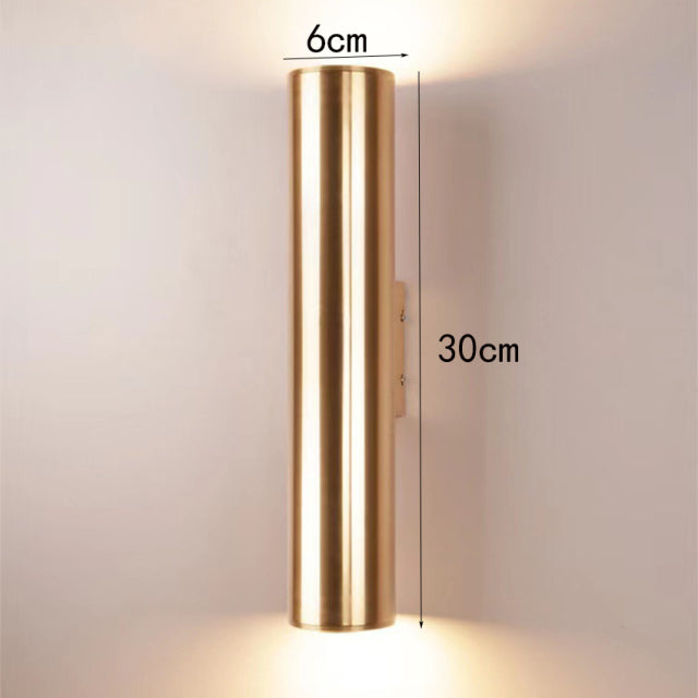 Applique murale design LED cylindrique en métal Zion