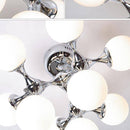 Plafonnier chromé à LED style molécule moderne