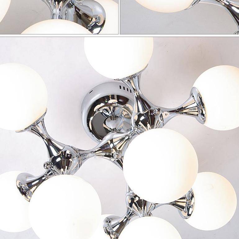 Plafonnier chromé à LED style molécule moderne - vue 5 sur 5
