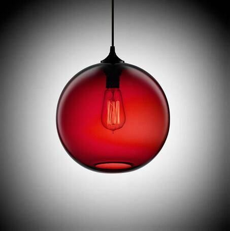 Suspension design en boule de verre (plusieurs couleurs) - vue 4 sur 9