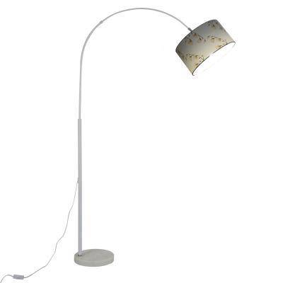 Lampadaire design avec abat-jour en tissu suspendu - vue 5 sur 10