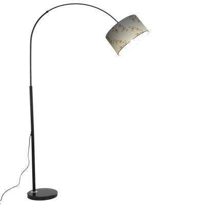 Lampadaire design avec abat-jour en tissu suspendu - vue 8 sur 10