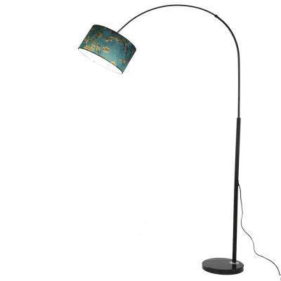 Lampadaire design avec abat-jour en tissu suspendu - vue 3 sur 10