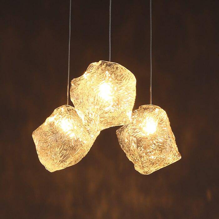 Suspension design LED en forme de pierre cristal Light - vue 5 sur 6