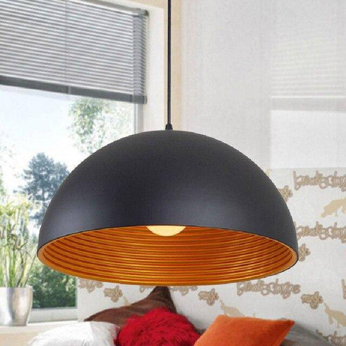 Suspension design LED avec abat-jour arrondi en métal style Island