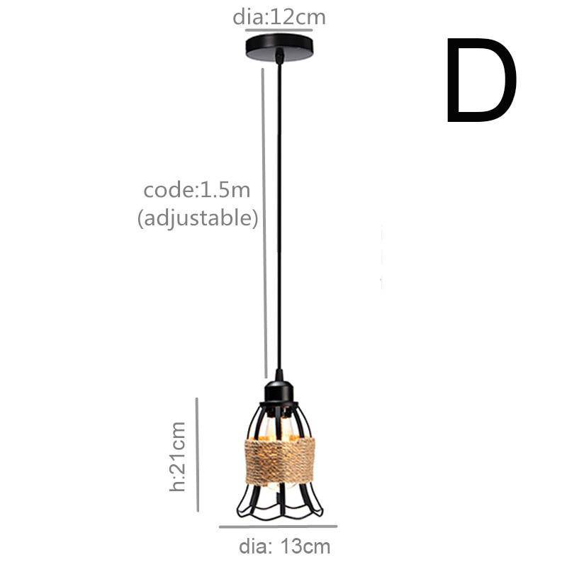 Suspension en métal industriel avec cordage - vue 3 sur 3