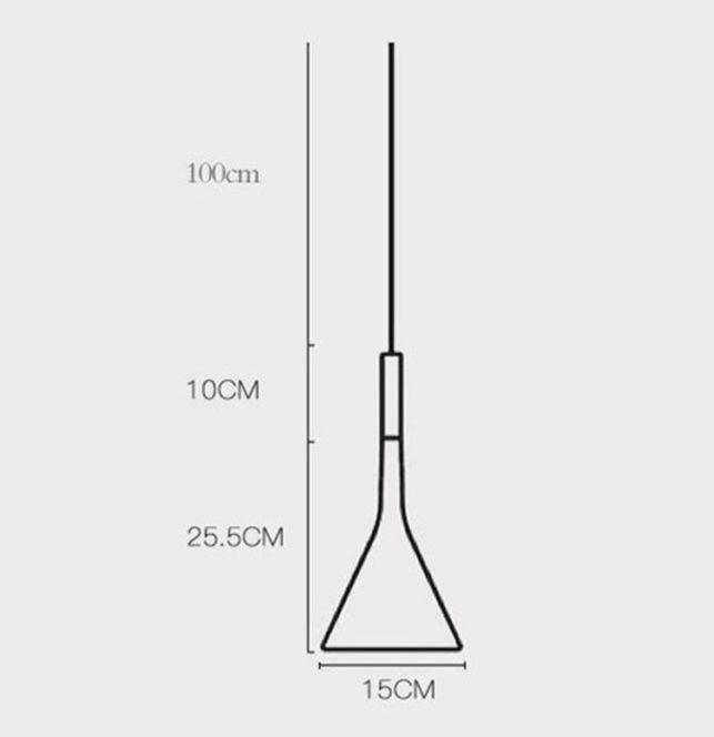 Suspension design LED avec abat-jour conique en ciment - vue 7 sur 9