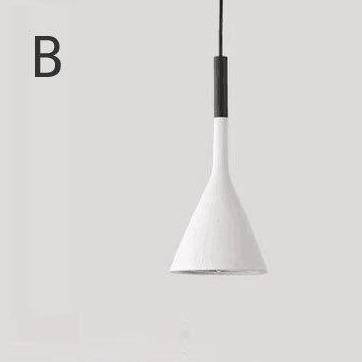 Suspension design LED avec abat-jour conique en ciment - vue 8 sur 9
