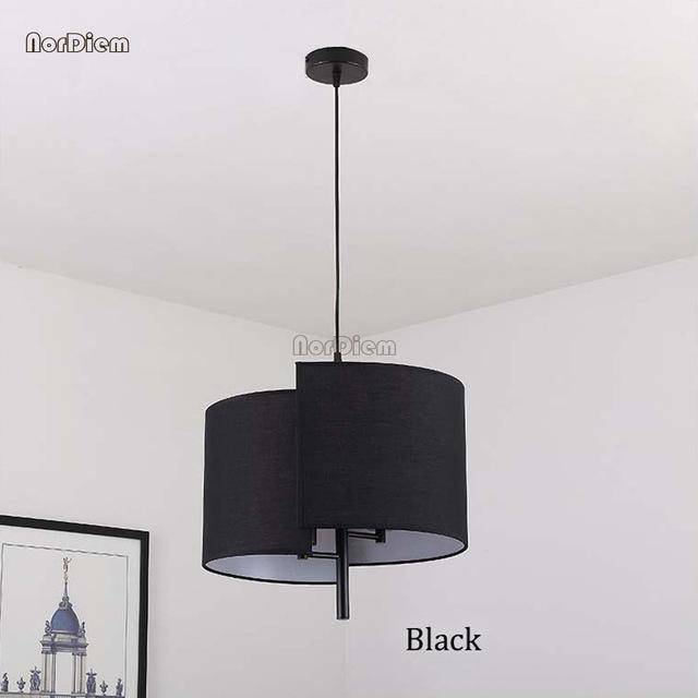 Suspension LED en tissu à abat-jour arrondi - vue 3 sur 5
