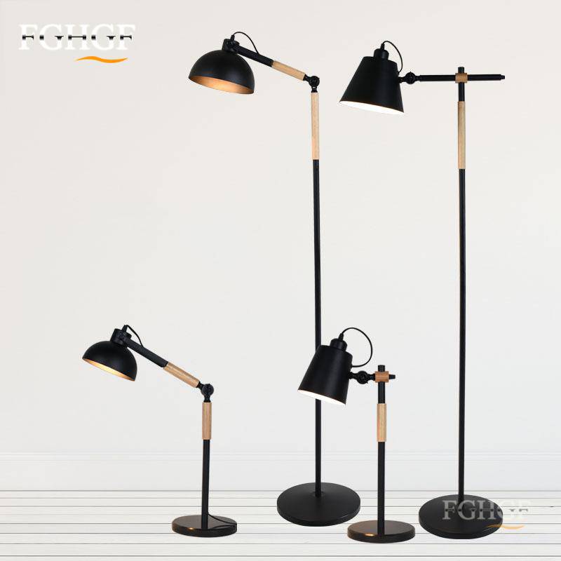 Lampadaire en bois et métal design ajustable Floor - vue 3 sur 8
