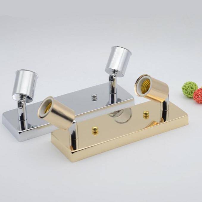 Plafonnier à deux spots directionnels (noir, blanc, doré ou chromé) - vue 2 sur 3