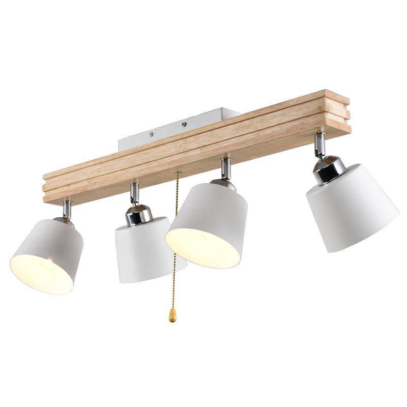 Plafonnier LED ajustable en bois et métal - vue 5 sur 7