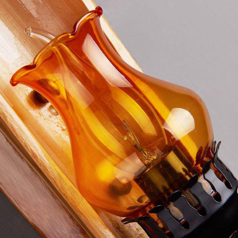 Applique rustique LED bambou cylindrique Loft - vue 6 sur 6