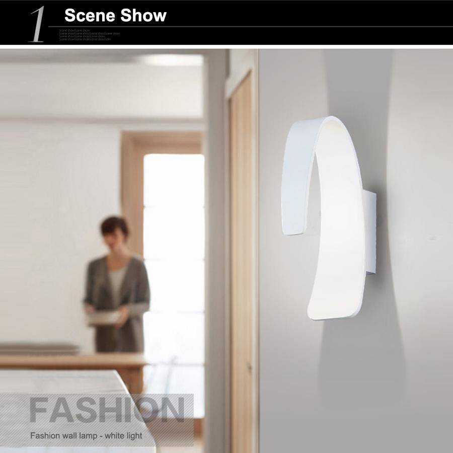 Applique design LED moderne arrondie blanche - vue 4 sur 5