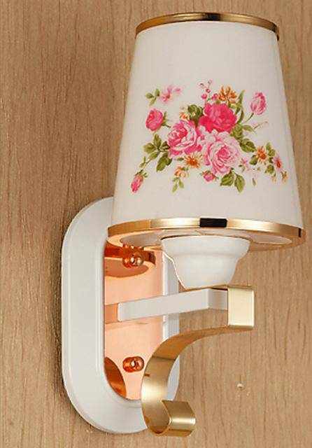 Applique murale or rose avec abat-jour Aisle