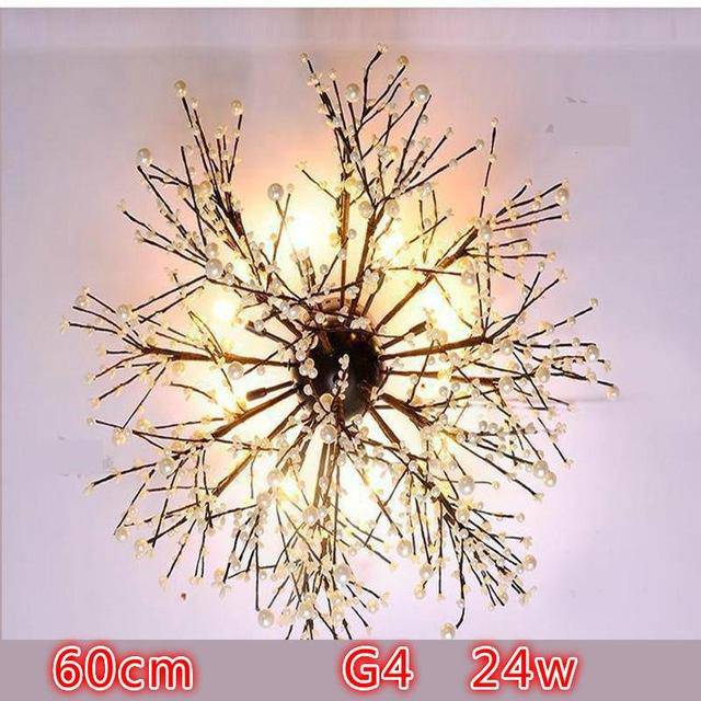 Lustre en cristal en forme de branches d'arbre
