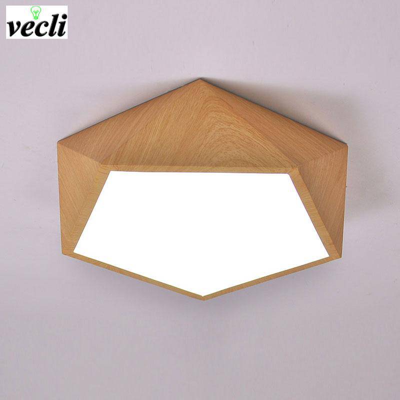 Plafonnier effet bois à LED Geometric - vue 4 sur 3