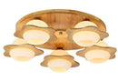 Plafonnier en bois avec fleurs Wooden