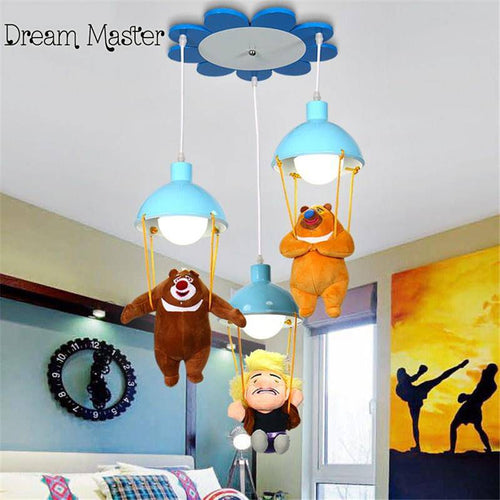 Plafonnier enfant LED avec des peluches animaux
