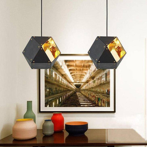 Suspension design à LED en métal style géométrique Gallery