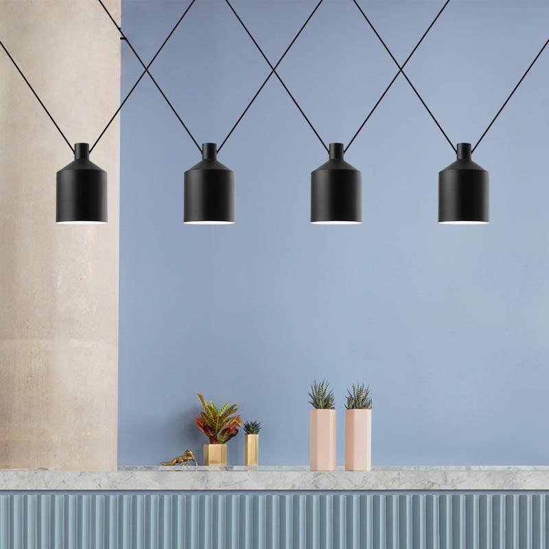 Suspension design moderne noir style loft - vue 3 sur 9
