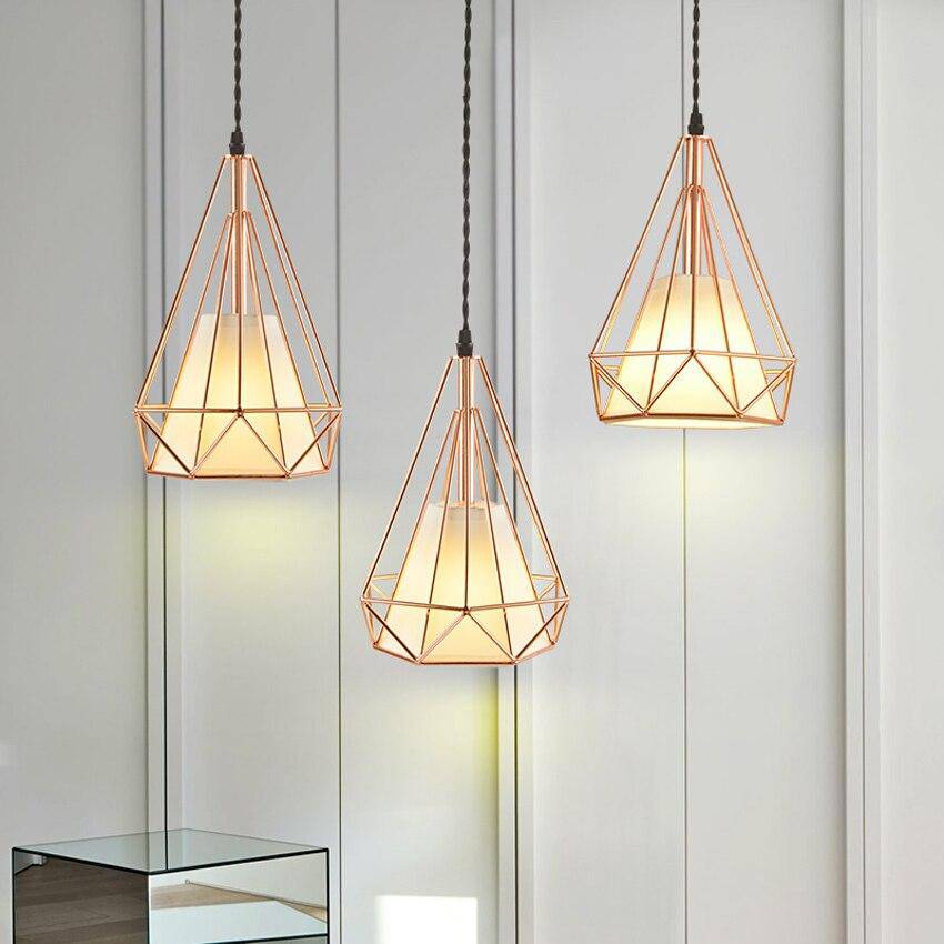 Suspension cage pyramidale vintage - vue 6 sur 9
